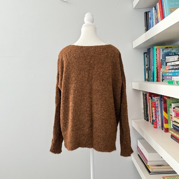 Peruvian Connection Brown V-neck Alpaca Sweater Large - Picture 6 of 13